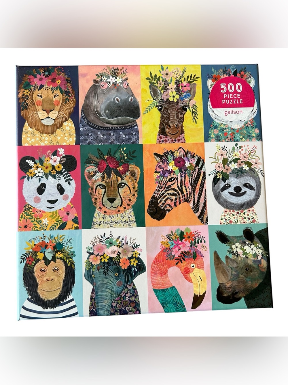 Galison Colorful Safari Animals 500-Piece Puzzle - Multicolor